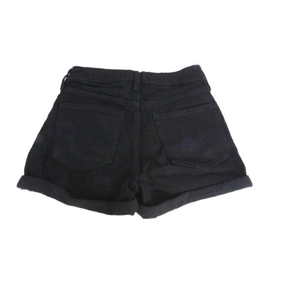 OLD NAVY black O.G. high rise cuffed jean shorts 3" inseam women's size 2, NEW - Picture 3 of 5